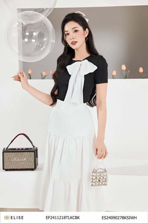 Áo Kiểu Phối Nơ Lụa Cao Cấp